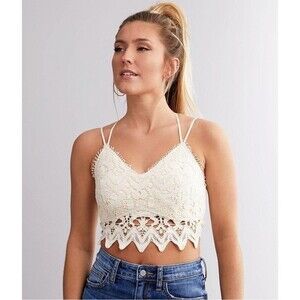 Willow & Root Cream Padded Lace Bralette Size XL Cottagecore Valentine's